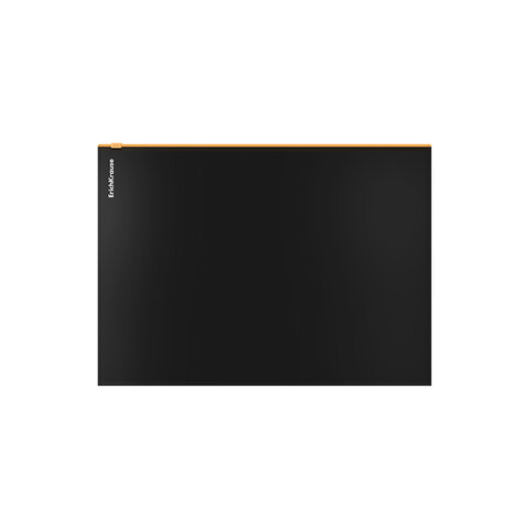 Папка-конверт на молнии ERICH KRAUSE "Matt Accent" А4 (335х242 мм), черная, молния ассорти, 0,18 мм, 54953