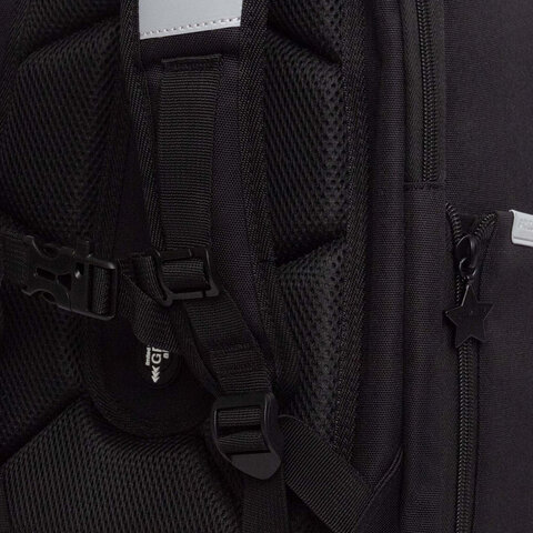 Ранец GRIZZLY анатомическая спинка, с брелоком, для девочек, "STARS", 36х29х18 см, RAf-592-4/3