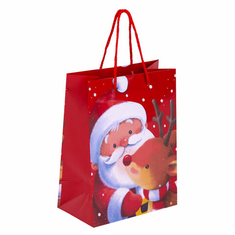 Пакет подарочный (1 штука) новогодний, 18х10х23 см, "Christmas Animals", ассорти, ЗОЛОТАЯ СКАЗКА, 591955