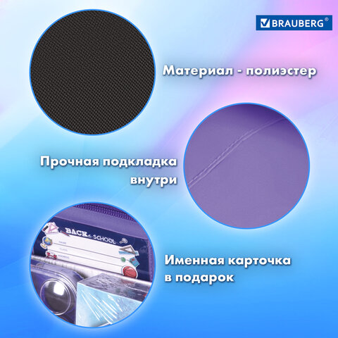 Папка на молнии с ручками BRAUBERG А4, 1 отделение, карман на молнии, 80 мм, "Sleeping kitten", 273309