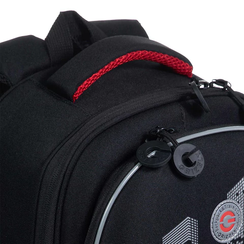 Ранец GRIZZLY анатомическая спинка, c бейджем, для мальчиков, "NIGHT RACE", 36х28х20 см, RAz-287-8/1