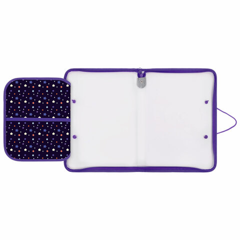 Папка для труда на молнии с ручками ПИФАГОР А4, 1 отделение, пластик, органайзер, "Bubble tea", 273387