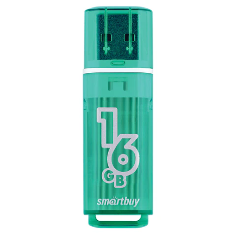 Флеш-диск 16 GB, SMARTBUY Glossy, USB 2.0, зеленый, SB16GBGS-G
