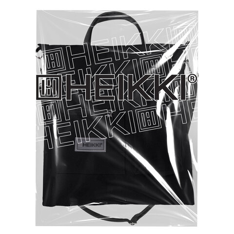 Сумка шоппер HEIKKI EQUIP (ХЕЙКИ), канвас, карман для бутылки, 38х35 см, черный, 272442