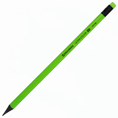 Набор карандашей чернографитных BRAUBERG "ULTRA COLOR" 4 шт., HB, с ластиком, пластиковые, 181709