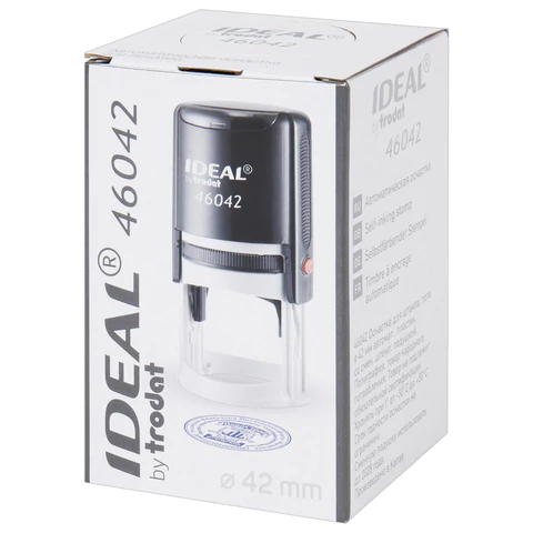 Оснастка для печатей оттиск D=42 мм, синий, TRODAT IDEAL 46042 P2, корпус КРАСНЫЙ, c крышкой, подушка, 125311