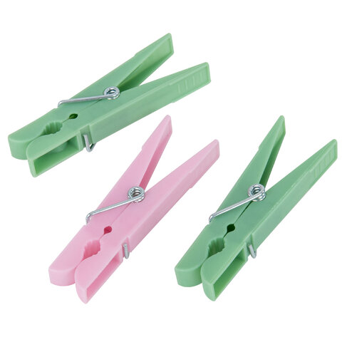 Прищепки бельевые 7,4 см, КОМПЛЕКТ 20 штук, пластик, ассорти, PRIMILA (ПРИМИЛА) STANDARD, 700517