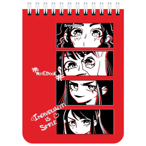 Блокнот МАЛЫЙ ФОРМАТ А6, 108х145 мм, 40 л., гребень, картон, клетка, BRAUBERG, "Anime emotions", 114392