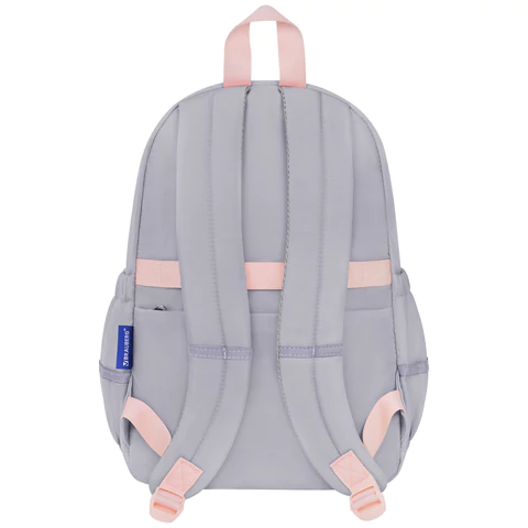 Рюкзак BRAUBERG PASTEL с термонашивками в комплекте, "Sweet paws", серый, 40х29х14 см, 272064