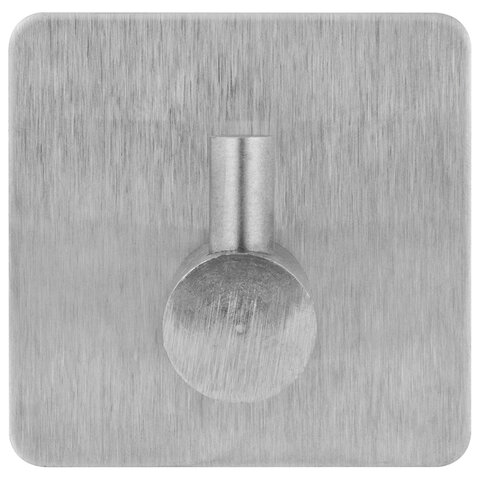 Крючки самоклеящиеся универсальные 4,5x4,5 см, КОМПЛЕКТ 4 шт., сталь, серебристые, LAIMA Home, 608785