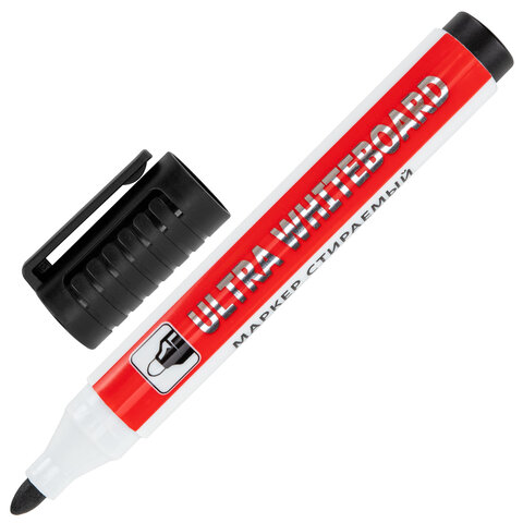 Маркеры стираемые для белой доски, НАБОР 4 ЦВЕТА, BRAUBERG "ULTRA WHITEBOARD MARKER", 3 мм, 152635