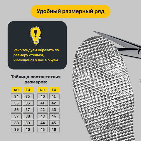 Стельки для обуви НА ШЕРСТИ И ВОЙЛОКЕ, УНИВЕРСАЛЬНЫЙ размер RU 34-45/EU 35-46, SHEGRA (ШЕГРА), 702299