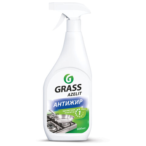 Средство для чистки плит, духовок, грилей от жира/нагара 600 мл, GRASS AZELIT АНТИЖИР, щелочное, распылитель, 218600