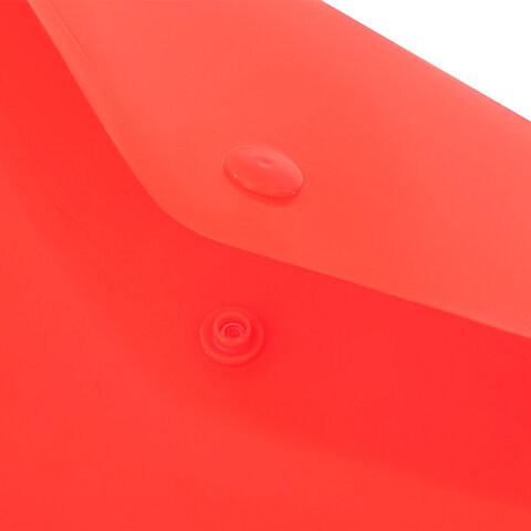 Папка-конверт с кнопкой прозрачная А4, BRAUBERG "UNIVERSAL", до 100 листов, красная, 0,15 мм, 273073