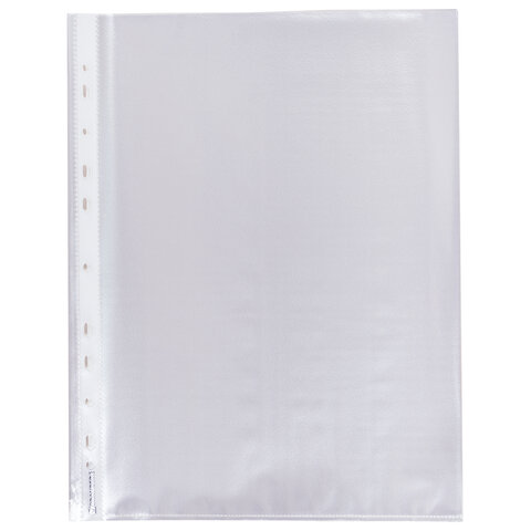 Папки-файлы перфорированные А4 BRAUBERG "PREMIUM", КОМПЛЕКТ 100 шт., матовые, 45 мкм, 221713