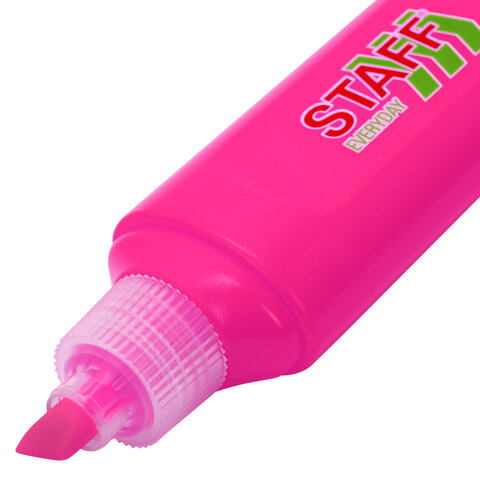 Текстовыделитель STAFF "EVERYDAY HL-720", РОЗОВЫЙ, линия 1-5 мм, скошенный наконечник, 152554