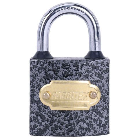 Замок навесной чугунный "Влагонепроницаемый", ширина 32 мм, полимерное покрытие, английский, 3 ключа, RABBITEX (РАББИТЕКС), 671295