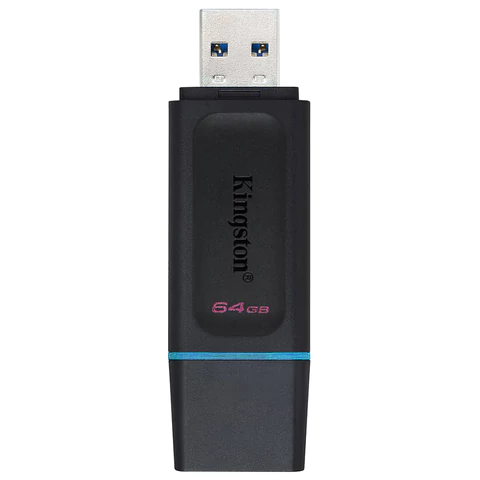 Флеш-диск 64 GB KINGSTON DataTraveler Exodia, разъем USB 3.2, черный/бирюзовый, DTX/64GB