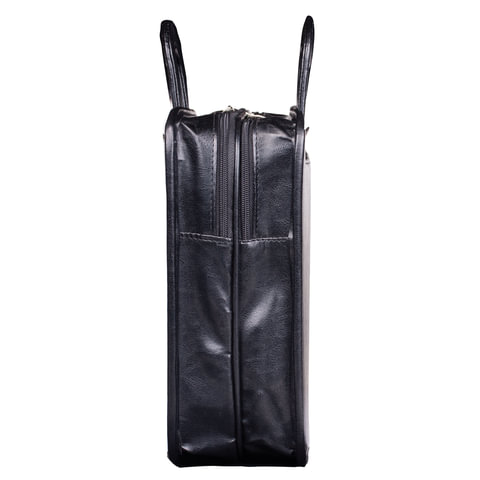 Портфель "Карьера", 36х31х7 см, искусственная кожа, 2 отделения, на молнии, черный, 162