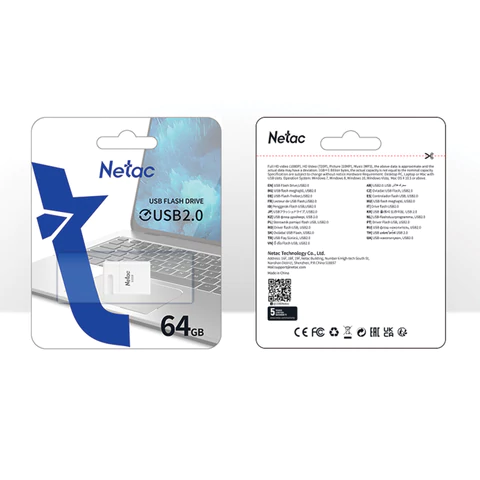 Флеш-диск 64 GB NETAC U116, USB 2.0, белый, NT03U116N-064G-20WH