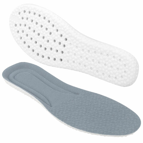 Стельки для обуви АНАТОМИЧЕСКИЕ ДЫШАЩИЕ, материал PU PRO, размер RU 34-39 / EU 35-40, с линиями выреза, SHEGRA (ШЕГРА), 700738