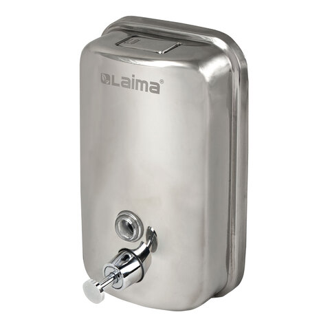 Дозатор для жидкого мыла LAIMA BASIC, 1 л, нержавеющая сталь, зеркальный, 601796