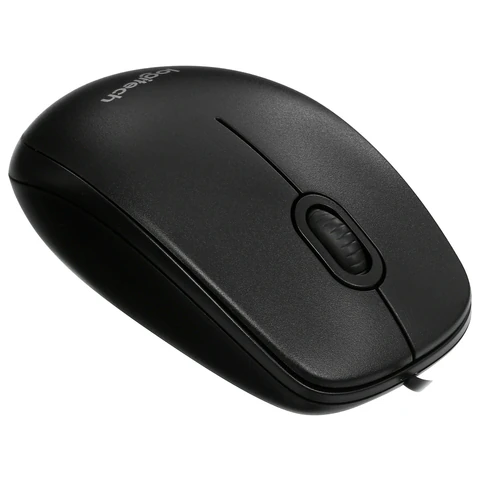 Мышь проводная LOGITECH B100, USB, 2 кнопки + 1 колесо-кнопка, оптическая, черная