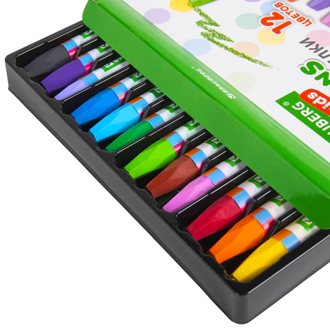 Восковые мелки утолщенные BRAUBERG KIDS, НАБОР 12 цветов, на масляной основе, яркие цвета, 271693