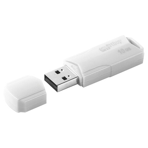 Флеш-диск 16 GB SMARTBUY Clue USB 2.0, белый, SB16GBCLU-W