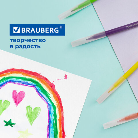 Фломастеры BRAUBERG "PREMIUM", 12 цветов, УЛЬТРАСМЫВАЕМЫЕ, классические, вентилируемый колпачок, картонная коробка с европодвесом, 151938