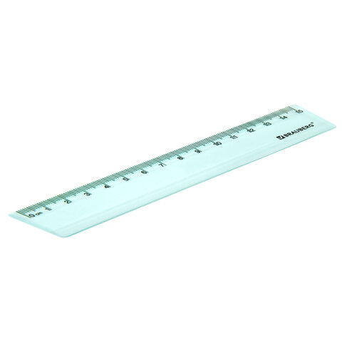 Линейка пластиковая 15 см BRAUBERG "PASTEL", тонированная, ассорти, 117012
