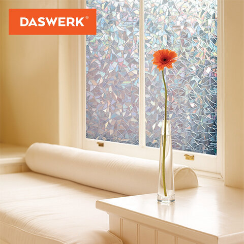 Пленка на окно самоклеящаяся статическая БЕЗ КЛЕЯ, солнцезащитная, 45х150 см, "Витраж", DASWERK (ДАСВЕРК), 607968