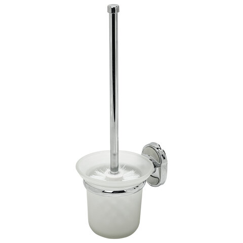 Ершик для унитаза подставка из толстого стекла, крепление к стене, хромированная сталь, LAIMA, 607425