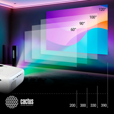 Проектор CACTUS CS-PRM.07WT.WUXGA, LCD, 1920x1080, 16:9, 3200 лм, 1500:1, 1,16 кг