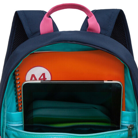 Рюкзак GRIZZLY школьный, анатомическая спинка, 2 отделения, для девочек, "STAY CHEERFUL", 38х28х18 см, RG-463-6/1