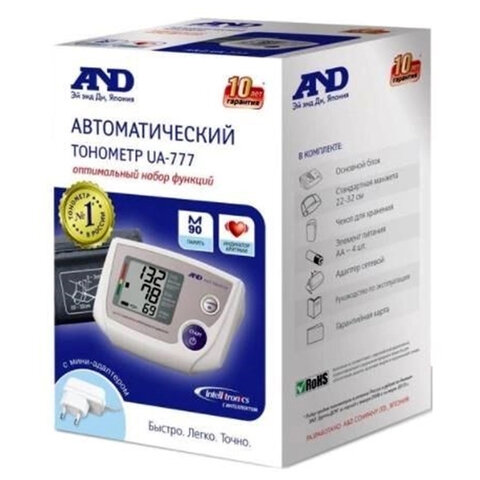 Тонометр (МЕД РегУд) AND UA-777AC, манжета 22-32 см, автоматический, на плечо, блок питания