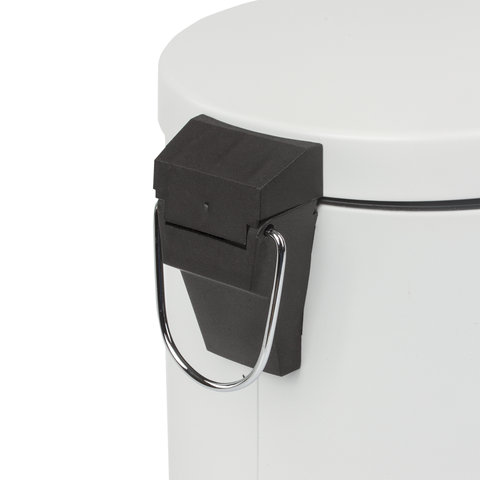 Ведро мусорное с педалью 5 литров "Classic", БЕЛОЕ ГЛЯНЦЕВОЕ, металлическое, со съемным внутренним ведром, LAIMA, 604947