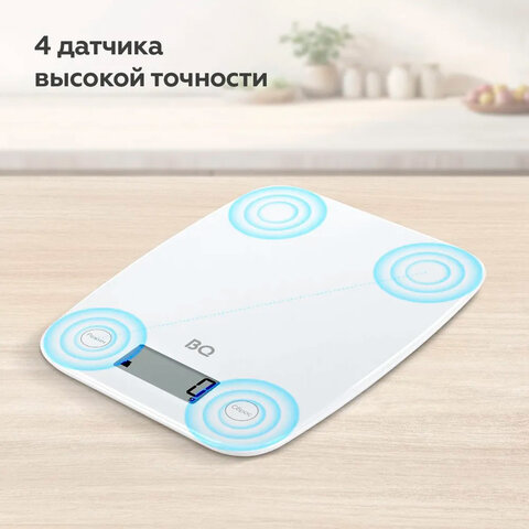 Весы кухонные BQ (БИ-КЬЮ) KS1006, электронный дисплей, максимальный вес 5 кг, тарокомпенсация, пластик, 86191523