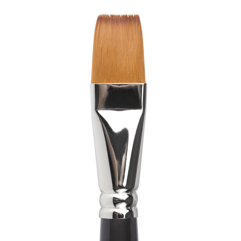 Кисть художественная профессиональная BRAUBERG ART CLASSIC, синтетика мягкая под колонок, плоская, № 22, короткая ручка, 200706