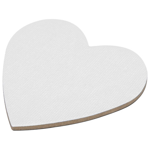 Холсты на магните в форме сердца НАБОР 4 шт., 7,5 см, 280 г/м2, 100% хлопок, BRAUBERG ART CLASSIC, 192334