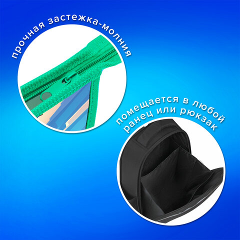 Папка для тетрадей ПИФАГОР А5, 1 отделение, пластик, на молнии, "Football match", 273329