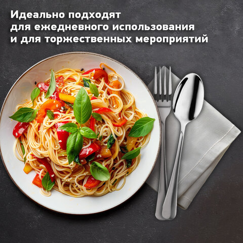 Набор столовых приборов STANDARD 18 шт., 6 персон серебристый нержавеющая сталь, гофрокартон, DASWERK (ДАСВЕРК), 881141