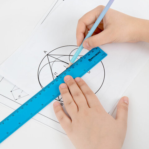 Линейка пластиковая 30 см, BRAUBERG, неоновая, ассорти, 210839