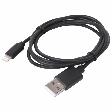 Кабель USB 2.0 – Lightning, 1 м, SONNEN, медь, для передачи данных и зарядки, черный, 513116
