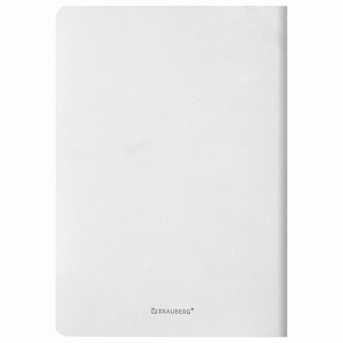 Тетрадь 48 л. в клетку обложка кожзам SoftTouch, сшивка, A5 (147х210мм), БЕЛЫЙ, BRAUBERG RAINBOW, 403881