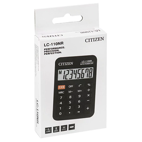 Калькулятор карманный CITIZEN LC-110NR, МАЛЫЙ (89х59 мм), 8 разрядов, питание от батарейки, ЧЕРНЫЙ