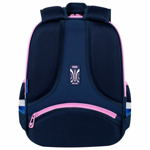 Ранец BRAUBERG FIT, 2 отделения, Night watcher, СВЕТЯЩИЙСЯ, 38х27х14 см, 273108