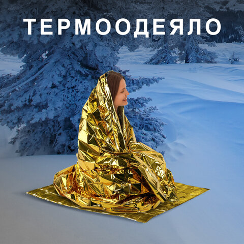 Термоодеяло/покрывало изотермическое серебро/золото спасательное 160х210 см, DASWERK (ДАСВЕРК), 630841