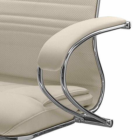 Кресло офисное МЕТТА "SAMURAI" KL-1, экокожа, бежевое