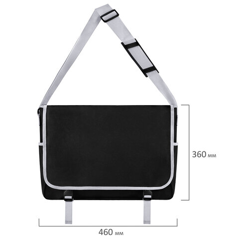 Сумка для художника БОЛЬШАЯ А3+ (46 см х 36 см), 3 отделения, черная, BRAUBERG ART CLASSIC, 272983